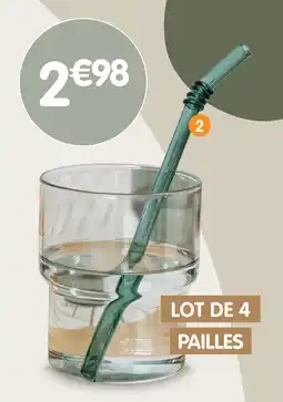 b&m Lot de 4 pailles en verre offre