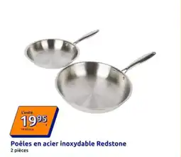 Action Poêles en acier inoxydable redstone offre