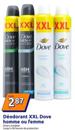 Action Dove - déodorant xxl homme ou femme offre