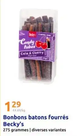 Action Candy - bonbons batons fourrés offre