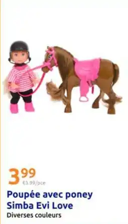 Action Poupee avec poney simba evi love offre