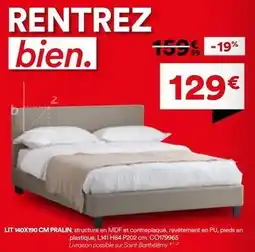 BUT Bien - lit 140x90 cm pralin offre