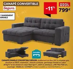 BUT Canapé d'angle convertible segura offre