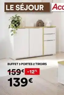 BUT Buffet 3 portes 2 tiroirs offre