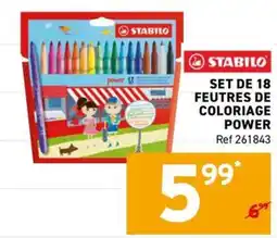 Trafic STABILO FEUTRES DE COLORIAGE POWER offre