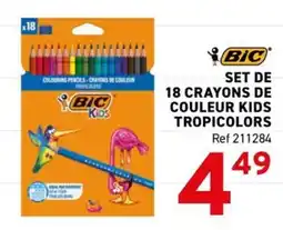 Trafic BIC SET DE 18 CRAYONS DE COULEUR KIDS TROPICOLORS offre