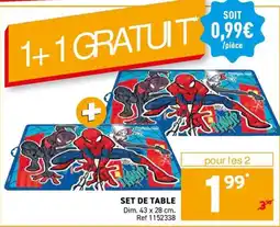 Trafic Spider-man set de table offre