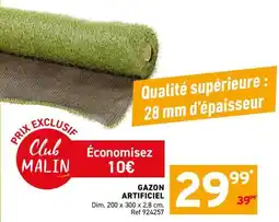 Trafic GAZON ARTIFICIEL offre