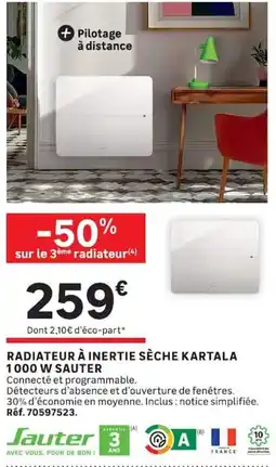 Leroy Merlin Sauter Radiateur à inertie sèche Kartala offre