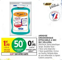 Intermarché Hyper BIC Velleda Ardoise ergonomique effacable à sec offre