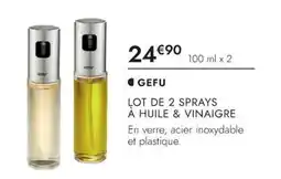 Culinarion GEFU LOT DE 2 SPRAYS À HUILE & VINAIGRE offre