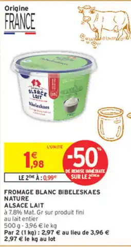 Intermarché Contact BIBELESKAES FROMAGE BLANC NATURE offre