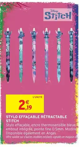 Intermarché Hyper Stitch Stylo effaçable rétractable offre