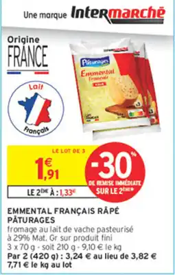 Intermarché Contact Pâturages Emmental Français Râpé offre