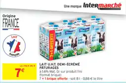Intermarché Contact Pâturages Lait U.H.T. Demi-Écrémé offre