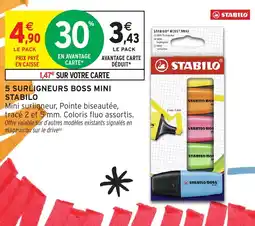 Intermarché Hyper STABILO Surligneurs BOSS MINI offre