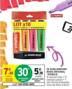 Intermarché Hyper STABILO Surligneurs Boss Original offre