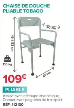 Bastide TOBAGO Chaise de douche pliable offre