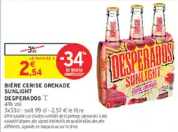 Intermarché Contact DESPerados Bière cerise grenade sunlight offre