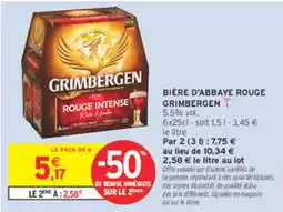 Intermarché Contact GRIMBERGEN BIÈRE D'ABBAYE ROUGE offre