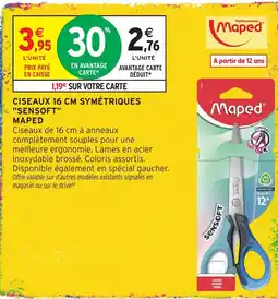 Intermarché Hyper Maped Ciseaux 16 CM SYMÉTRIQUES "SENSOFT" offre