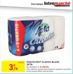 Intermarché Contact Apta Essuie-tout Classic Blanc offre