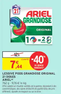 Intermarché Contact ARIEL LESSIVE PODS GRANDIOSE ORIGINAL offre