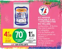 Intermarché Contact Bic velleda kit ardoise effaçable à sec + 8 feutres fins offre