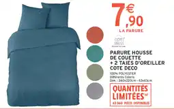 Intermarché Contact COTE DECO PARURE HOUSSE DE COUETTE + 2 TAIES D'OREILLER offre