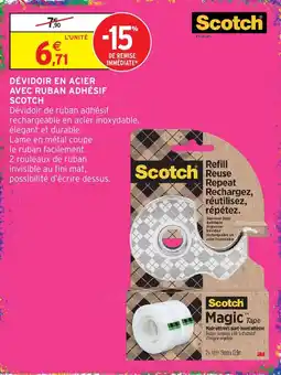 Intermarché Hyper Scotch Dévidoir en acier avec ruban adhésif offre