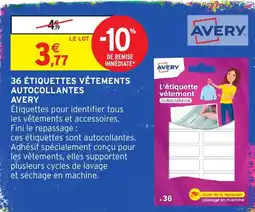 Intermarché Hyper AVERY ÉTiquettes vêtements autocollantes offre