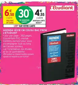Intermarché Hyper l'Etudiant Agenda 12x18 cm cousu bac prem offre