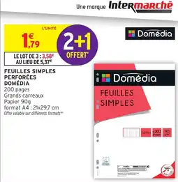 Intermarché Hyper Domédia Feuilles simples perforées offre