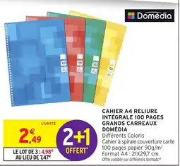 Intermarché Hyper Domédia CAHIER A4 RELIURE offre