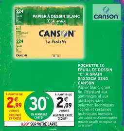 Intermarché Hyper Canson Papier à dessin blanc offre