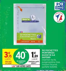 Intermarché Hyper Oxford POCHETTES QUICK'IN offre