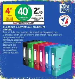 Intermarché Hyper Oxford Classeur à levier A4+ Colorlife offre