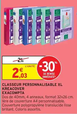 Intermarché Hyper KREACOVER CLASSEUR PERSONNALISABLE XL offre