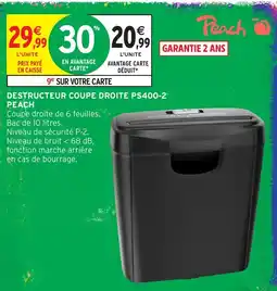 Intermarché Hyper Peach Destructeur coupe droite PS400-2 offre