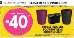 Intermarché Hyper Pierre henry sur les produits polypropylène offre