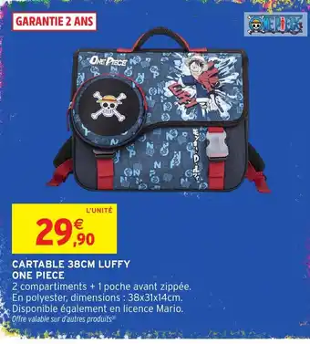 ONE PIECE CARTABLE 38CM LUFFY