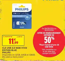Intermarché Hyper PHILIPS CLE USB 2.0 16GB VIVID offre