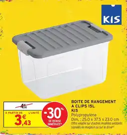 Intermarché Hyper KIS BOITE DE RANGEMENT A CLIPS offre