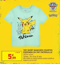 Intermarché Hyper Pokémon TEE SHIRT MANCHES COURTES offre