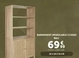 Centrakor Rangement modulable 3 cases bali offre