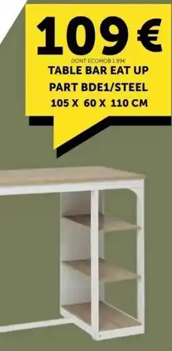 Centrakor Table bar eau up part bde1/steel offre