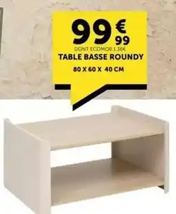 Centrakor Table basse rouundy offre