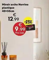 Maxi Bazar Miroir arche nerine plastique 40x50cm offre