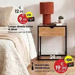 Maxi Bazar Lampe cotelee jolina h.28cm offre