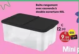 Maxi Bazar Boite rangement avec couvercle à double ouverture 40l offre